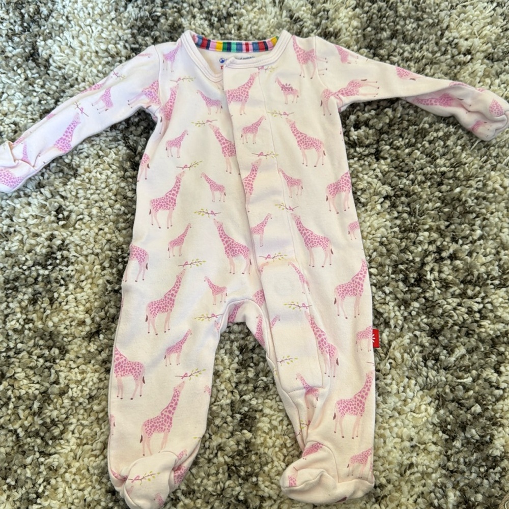 Magnetic me pink giraffe onesie